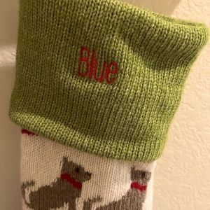 Pottery Barn kids Xmas dog stocking